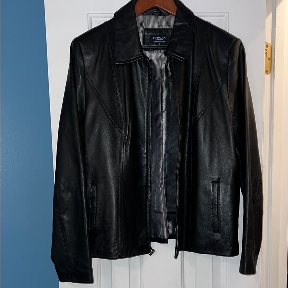 Sonoma Black Leather Jacket for Men